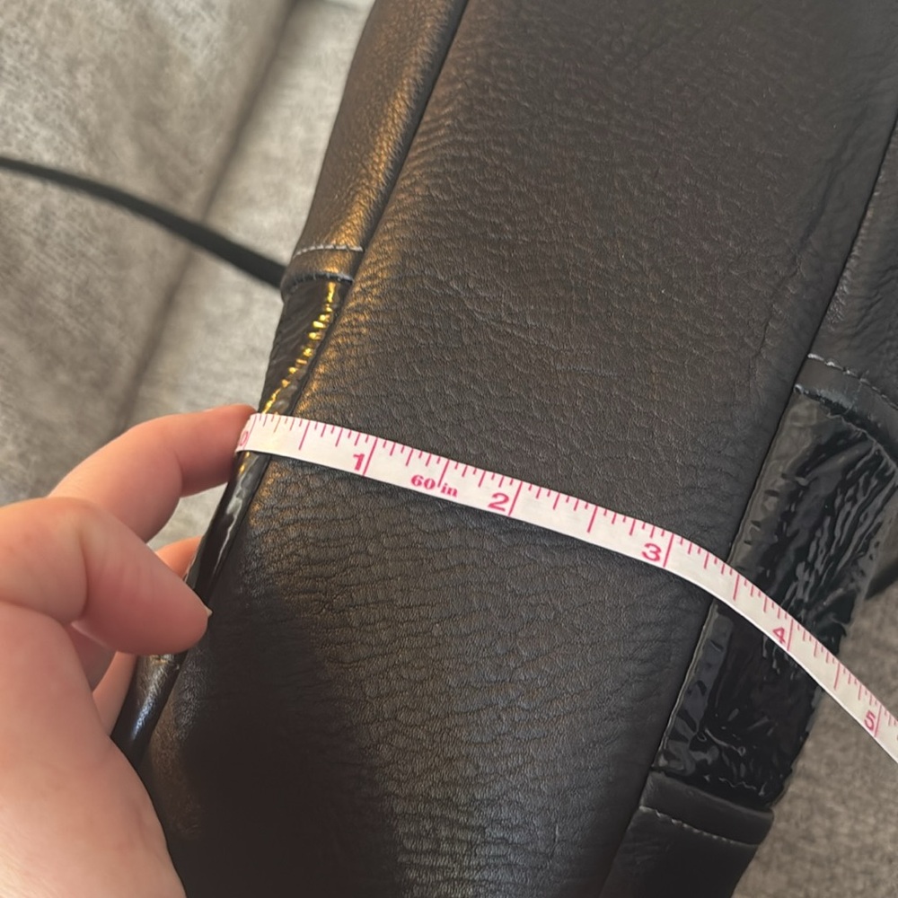 Coach Black Leather Tote with Patent Trim - Picture 12 of 13